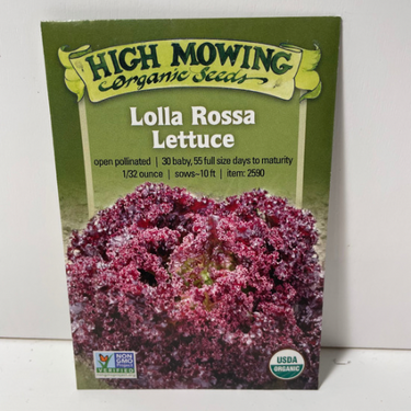 Dark Lolla Rossa Lettuce, 3100 BC Heirloom (5,000 years old), Organic
